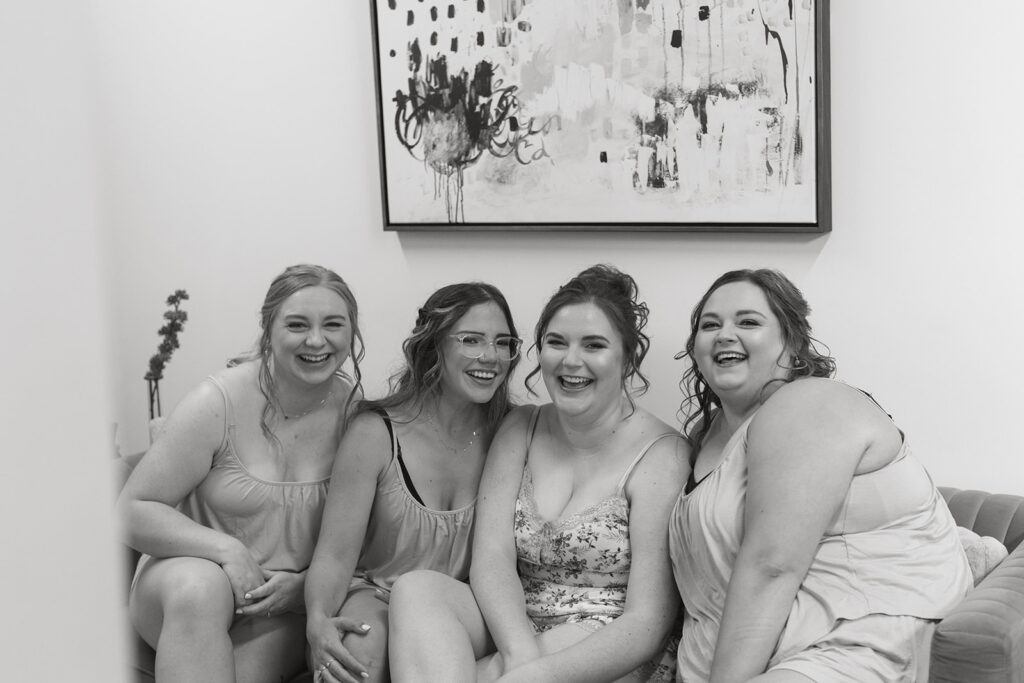 bridesmaid getting ready