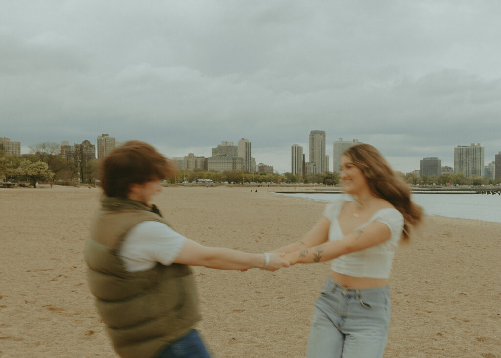 north avenue beach chicago engagement photos