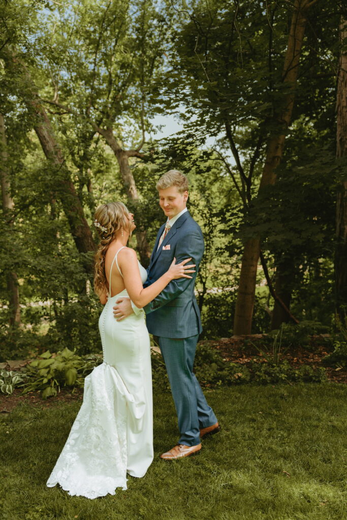 first look surrounded by nature
