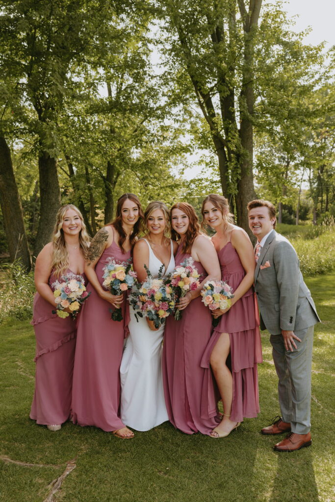 bridesmaid photos at wedding venue in appleton