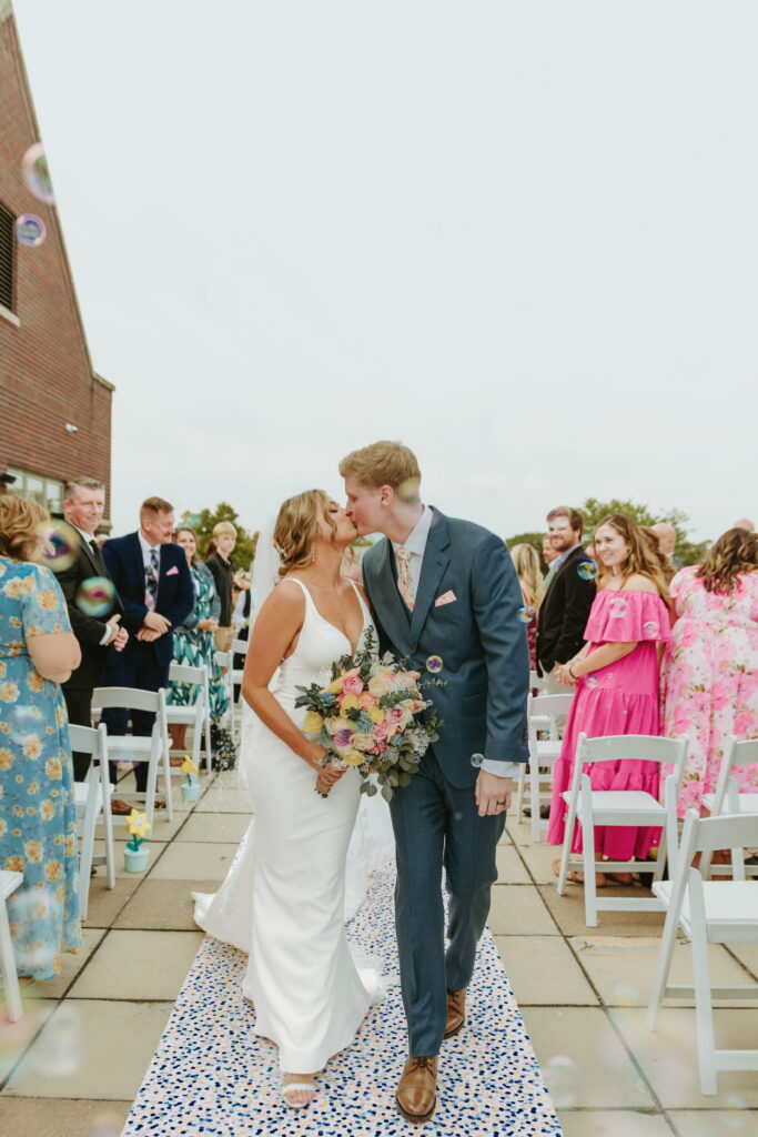 wedding ceremony overlooking golf course