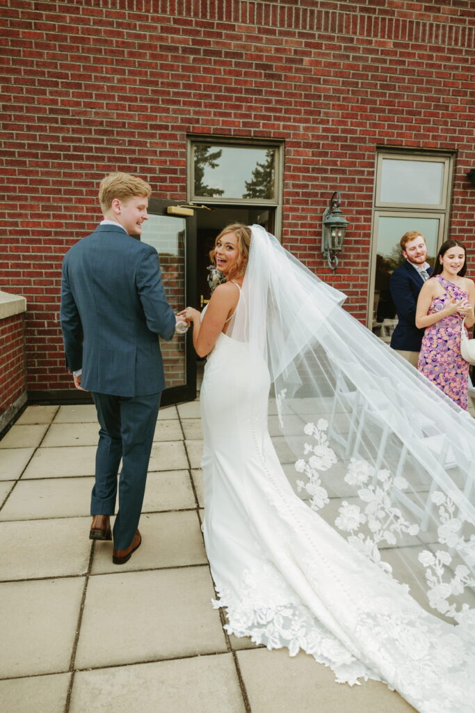 wedding ceremony overlooking golf course