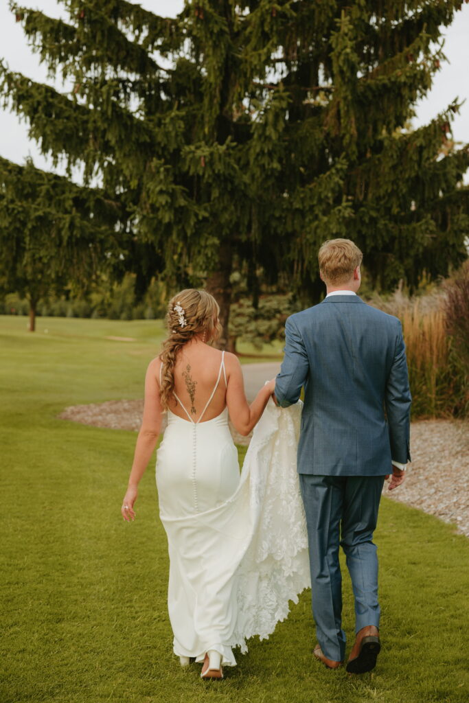 golden hour couple wedding portraits