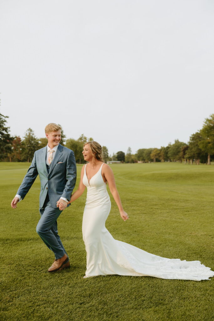 golden hour couple wedding portraits