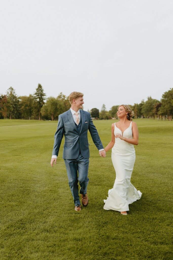 golden hour couple wedding portraits