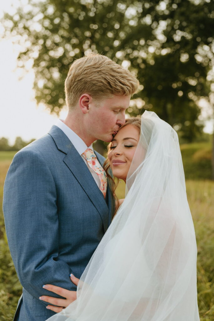 golden hour couple wedding portraits