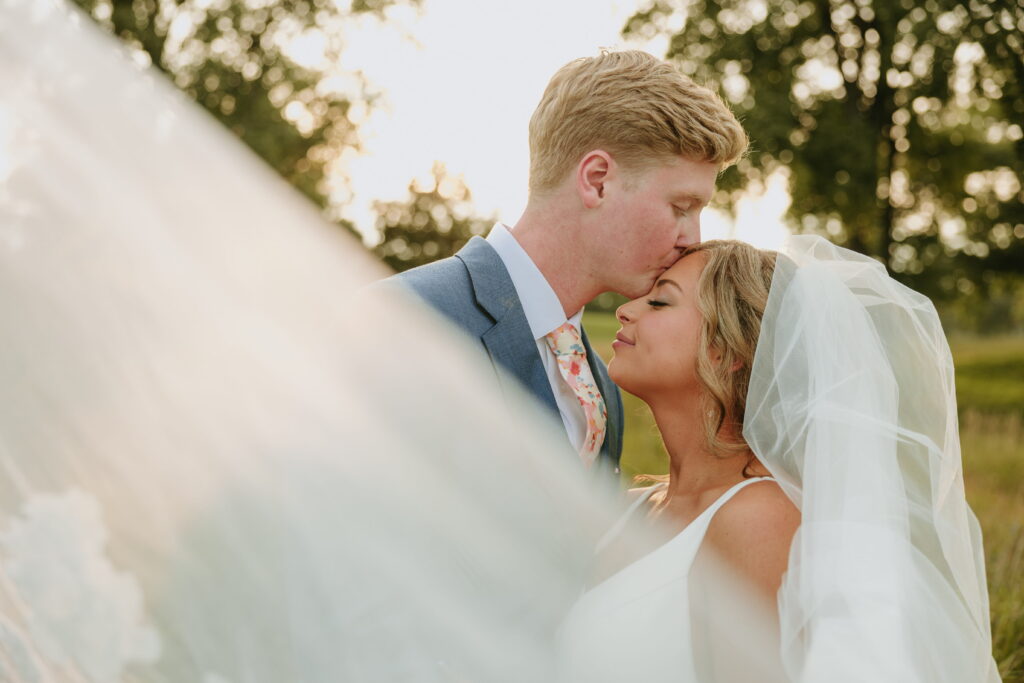 golden hour couple wedding portraits