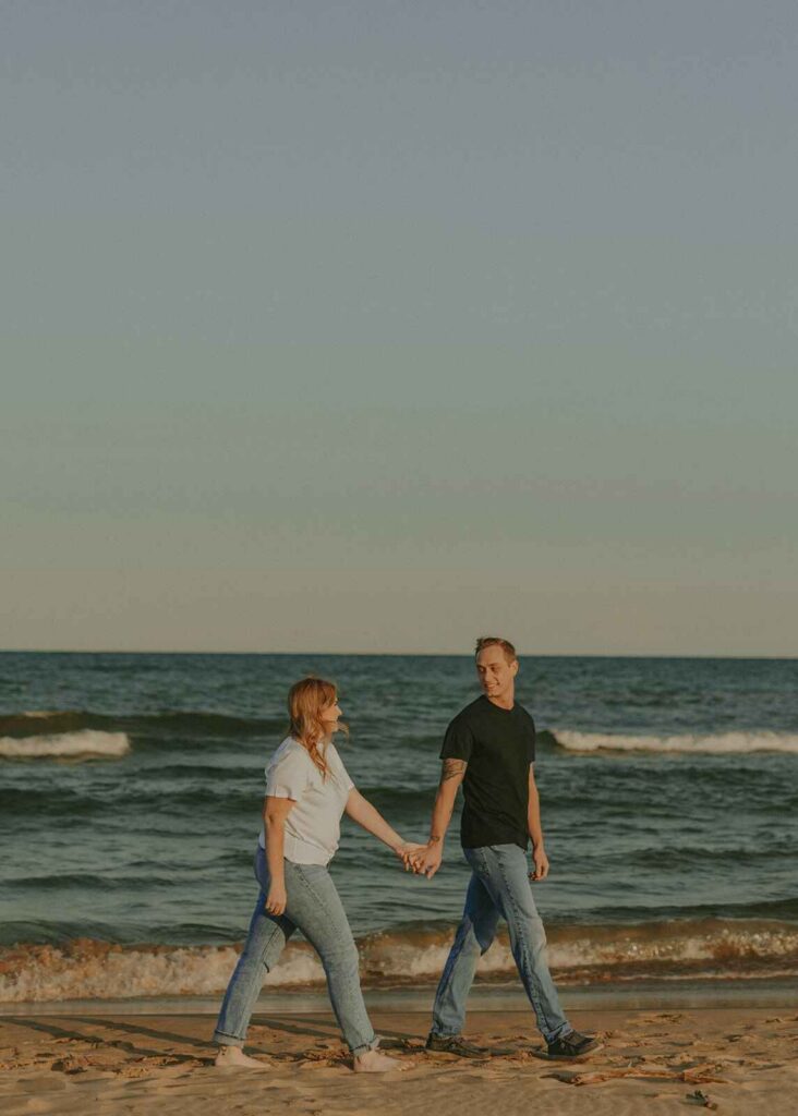 couple walking on beach